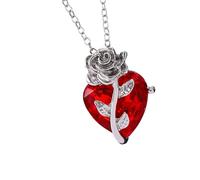 Zkydhbd Collier avec pendentif en forme de rose d'amour mystérieux - Longueur réglable - Bijoux gothiques pour occasions spéciales - Collier en alliage sombre et romantique, taille unique, Comme