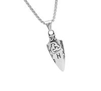 Zkydhbd Collier avec pendentif en forme de tête de lance mythologique punk - Longue lettre - Bijoux pour homme - Accessoires en acier inoxydable