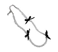 Zkydhbd Collier coréen en velours avec nœud papillon simple et perles pour femme, necklace, Comme décrit, Comme décrit.