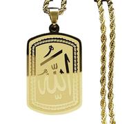 Zkydhbd Collier élégant avec gravure arabe pour les amateurs de culture et de mode, as show, Acier inoxydable
