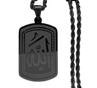 Zkydhbd Collier élégant avec gravure arabe pour les amateurs de culture et de mode, as show, Acier inoxydable