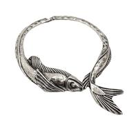 Zkydhbd Collier en forme de poisson exagéré - Bijou de manchette - Texture en alliage - Bijou unique pour les personnes à la mode, as show, Métal