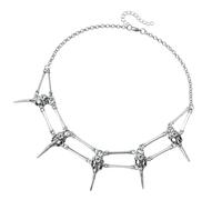 Zkydhbd Collier gothique vintage avec tête de mort d'oiseau symbolisant le mystère et la puissance Collier réglable pour les amateurs de mode uniques