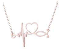 Zkydhbd Collier minimaliste en acier inoxydable avec pendentif en forme de battement de cœur ECG pour les amateurs d'hôpital et cadeau ECG, taille unique, Comme décrit, Comme décrit.