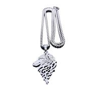 Zkydhbd Collier ras du cou en acier inoxydable avec pendentif tête de loup pour homme et femme, bijou de fête, accessoire d'événement culturel, pendentif loup, taille unique, Comme décrit, Comme