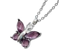 Zkydhbd Collier urne funéraire pour animaux de compagnie - Pendentif papillon - Pendentif urne souvenir pour animal domestique - Bijoux pour urne commémorative