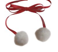 Zkydhbd Collier vintage avec pendentif boule en peluche réglable - Tissage élégant - Nœud papillon - Chaîne pour femme, Section 1, Comme décrit, Comme décrit.