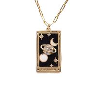 Zkydhbd Collier vintage avec pendentif en forme de carte de tarot rectangulaire en laiton pour une touche de mystère et de sagesse, as show, Cuivre