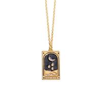 Zkydhbd Collier vintage avec pendentif en forme de carte de tarot rectangulaire en laiton pour une touche de mystère et de sagesse, as show, Cuivre