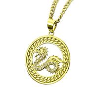 Zkydhbd Collier vintage Dragon avec pendentif inspiré de la culture traditionnelle chinoise, as show, Cuivre
