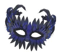 Zkydhbd Demi-masque élégant avec plumes de hibou réglables en polyuréthane pratique pour événement à thème et cosplay sur le thème de la chouette mystérieuse