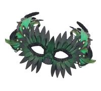 Zkydhbd Demi-masque élégant avec plumes de hibou réglables en polyuréthane pratique pour événement à thème et cosplay sur le thème de la chouette mystérieuse