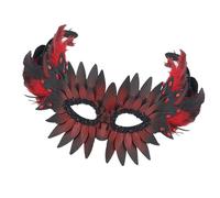 Zkydhbd Demi-masque élégant avec plumes de hibou réglables en polyuréthane pratique pour événement à thème et cosplay sur le thème de la chouette mystérieuse