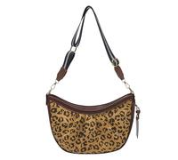 Zkydhbd Demi sac à bandoulière portable pour femme rétro en cuir PU avec sangle réglable pour l'automne tendance sac à main pour femme, Motif léopard - Marron, One Size