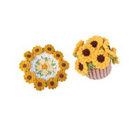 Zkydhbd Dessous de verre au crochet avec fleur, parfaits pour les restaurants, les boissons, les tasses, les cadeaux, les cadeaux en tricot, résistants à la chaleur, décoration de cuisine