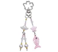Zkydhbd Dragonne de téléphone perlée avec chaîne papillon faite à la main avec nœud porte-clés sac à dos, appareil photo et clés, b, taille unique