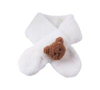 Zkydhbd Écharpe d'hiver élégante pour enfants avec motif ours de dessin animé long cache-cou coupe-vent pour garçons filles écharpe épaisse et chaude, blanc, Taille unique
