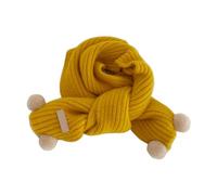 Zkydhbd Écharpe douce pour enfants avec col coréen avec pompons décoratifs coupe-vent long croisé, doux et confortable pour les enfants, jaune, taille unique