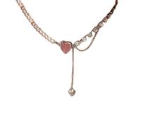Zkydhbd Élégant collier avec pendentif à pompons avec perles d'imitation - Accessoire de mode pour femme tendance - Style vintage, as show, Métal