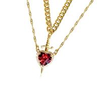 Zkydhbd Élégant collier avec pendentif en forme de dague en forme de cœur exquis pour embellir vos tenues quotidiennes, as show, Zinc