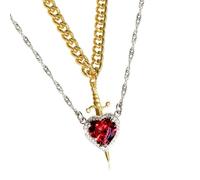 Zkydhbd Élégant collier avec pendentif en forme de dague en forme de cœur exquis pour embellir vos tenues quotidiennes, as show, Zinc