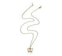 Zkydhbd Élégant collier empilable en acier inoxydable réglable avec motif papillon et fleur pour femme au quotidien, taille unique, Comme décrit, Comme décrit.