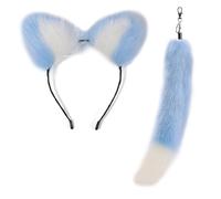 Zkydhbd Élégant pendentif queue de renard porte-clés ornement délicat oreille bandeau portable breloque voiture pour sac à dos décoration sac à main accessoire, taille unique, Comme décrit, Comme