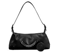 Zkydhbd Élégant petit sac à bandoulière sous les aisselles rétro chaîne sac à main PU fourre-tout pour les personnes avant-gardistes pour filles aisselles personnalisé et de bon goût, Noir , One Size