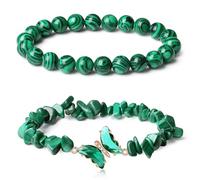 Zkydhbd Élégante chaîne de poignet pour femme avec pierre naturelle et breloque papillon, taille unique, Comme décrit