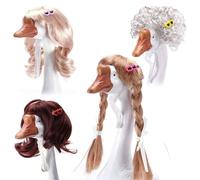 Zkydhbd Ensemble de cheveux drôles d'animaux pour rassemblements saisonniers - Statue d'oiseau créative pour porche - Perruques sur le thème des oies