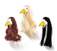 Zkydhbd Ensemble de cheveux drôles d'animaux pour rassemblements saisonniers - Statue d'oiseau créative pour porche - Perruques sur le thème des oies