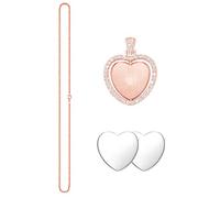 Zkydhbd Ensemble de collier avec pendentif en forme de cœur double face - Plateau rotatif - Accessoires de fabrication de bijoux pour femmes et filles - Bijoux tendance en forme de cœur, taille unique