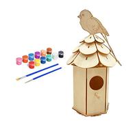 Zkydhbd Ensemble d'ornements peints en bois colorés pour enfants - Kit de peinture faite à la main - Pour enfants