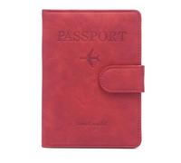 Zkydhbd Étui portefeuille de voyage en cuir synthétique pour cartes de visite, cartes de crédit, Rouge, Beauté de masse