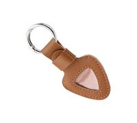Zkydhbd Étui souple pour médiator de guitare - Organiseur triangulaire - Texture PU - Porte-clés, marron