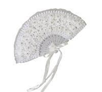 Zkydhbd Éventail de rosace de mariage pour future mariée - Fournitures de fête prénuptiale - Accessoires d'éventail en dentelle
