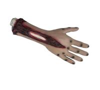 Zkydhbd Faux bras humain effrayant brisé corps coupé farce accessoires de fête faux bras humains mains Halloween fête décoration fournitures terreur coupée, marron, taille unique