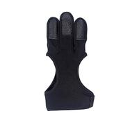 Zkydhbd Gants de toxophile à trois doigts pour utilisateurs récurvés Combinant cuir et tissu Quatre tailles disponibles Gants pour archers