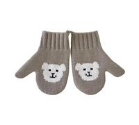 Zkydhbd Gants d'hiver thermiques pour enfants de 2 à 5 ans avec sangle de suspension réglable, tissu doux, protection des mains par temps froid, gants légers pour enfants, kaki, taille unique