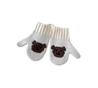 Zkydhbd Gants d'hiver thermiques pour enfants de 2 à 5 ans avec sangle de suspension réglable, tissu doux, protection des mains par temps froid, gants légers pour enfants, Lait blanc, taille unique