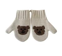 Zkydhbd Gants d'hiver thermiques pour enfants de 2 à 5 ans avec sangle de suspension réglable, tissu doux, protection des mains par temps froid, gants légers pour enfants, beige, taille unique