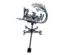 Zkydhbd Girouette en métal en forme de coq en fer pour jardin, cour, toit, décoration de sol, accessoires d'extérieur décoratifs girouettes