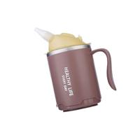 Zkydhbd Gobelet d'alimentation médicale antirouille 400 ml Couvercle immunitaire pour personnes âgées et handicapées contre le désir Paille Excellent pour les aliments liquides seul Action Récipient