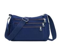 Zkydhbd Grand sac à bandoulière multi-poches pour femme, sac à main en nylon avec poignée supérieure, sac à main imperméable en nylon, bleu, One Size