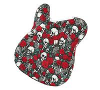 Zkydhbd Housse de protection pour guitare imprimée anti-poussière lavable, Tête de mort rose.