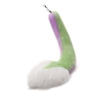 Zkydhbd Joli pendentif en forme de queue d'animal pour sac à main, porte-clés doux et durable pour ceux qui aiment personnaliser l'article breloque de téléphone, Vert Violet 23, taille unique