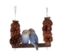 Zkydhbd Jouet balançoire pour perchoir en bois de 20 cm - Accessoires de cage à mâcher pour petits oiseaux - Facile à installer - Bois à mâcher pour calopsittes perruches inséparables perroquets
