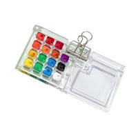 Zkydhbd Kit de peinture aquarelle portable 8 couleurs 15 couleurs avec clip pour artistes fournitures d'art pour étudiants
