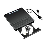 Zkydhbd Lecteur de disque externe à 7 ports pour ordinateur portable de type C USB 3.0 graveur portable avec fente pour carte ports USB, lecteur de vitesse rapide, cordon d'alimentation externe