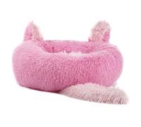Zkydhbd Lit en fourrure pour petit chiot chaton Panier antidérapant avec oreilles de lapin Queue Multicolore Pour chiens de taille moyenne
